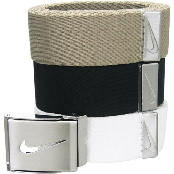 Mens Adjustable Golf Belt 3 Pack Web Canvas Waist Strap Fits Up To Size 42 - Picture 3 of 6
